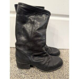 Fiorentini Baker Black Leather Calf Zippered Boots Size 36